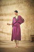 Wine Bandhani Waist Knot tyeup with Shoulder